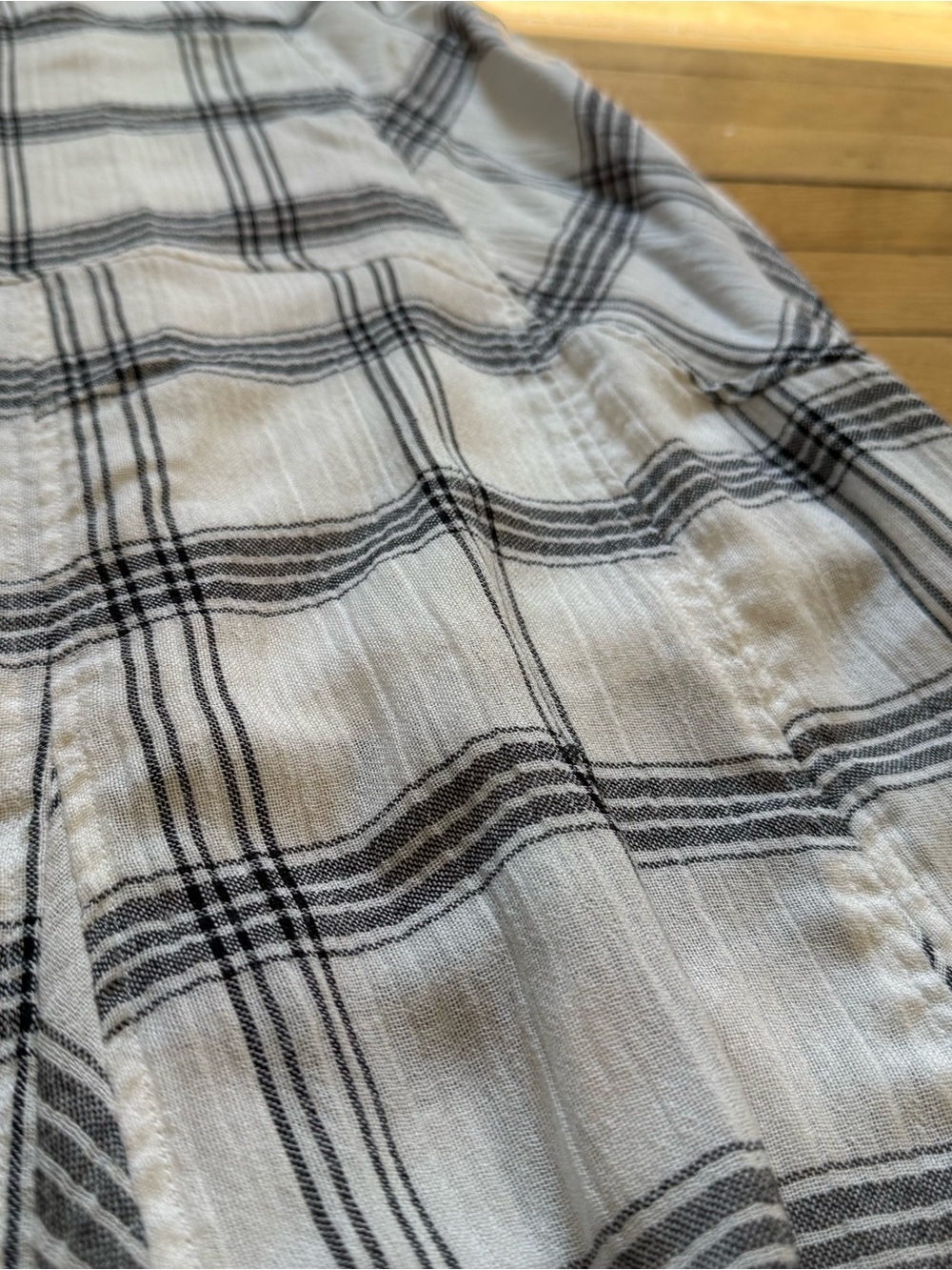 Free People Black and White Plaid Flared Maxi Skirt - Picture 3 of 7